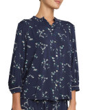 Daisy Button-Up Pajama Top, Multicolor