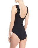 Rick Rack Round-Neck Underwire One-Piece Swimsuit