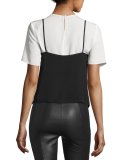 La Belle Layered Top, Black/White