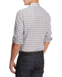 Plaid Woven Sport Shirt, Brown