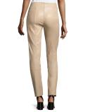 Napa Stretch-Leather Leggings, Sand