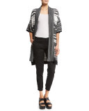 Multi-Stripe Open Cardigan