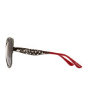 Flowers Lace Square Metal Sunglasses