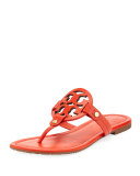 Miller Leather Logo Flat Slide Sandal