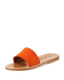 Anacapri Wide Band Slide Sandal, Velours Naranja