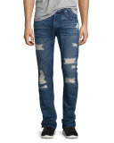 Paxtyn Distressed Denim Jeans, Forgotten Cove