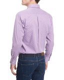 Crown-Finish Gingham Sport Shirt, Purple