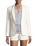 Mehira Pinstripe Blazer, White
