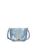 Rockstud Small Butterfly Washed Denim Crossbody Bag, Light Denim