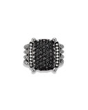 Wheaton Ring with Black and White Diamonds