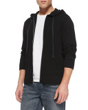 Cotton-Knit Zip Hoodie, Black 