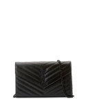 Monogram Matelassé Leather Wallet-on-Chain, Black