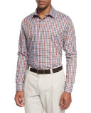 Chambray Check Sport Shirt, Red