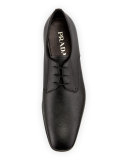 Saffiano Lace-Up Oxford, Black