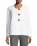 Stella Loop-Button Boxy Jacket, White 