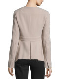 Peplum-Hem Military Jacket, Camel