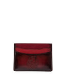 Bambou Leather Card Case, Red