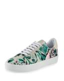 Westford Floral Low-Top Sneaker, Emerald Green