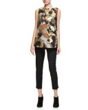 Toni Sleeveless Graphic-Print Blouse, Cider Multi