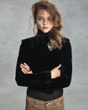 Cropped Velvet Moto Jacket, Black