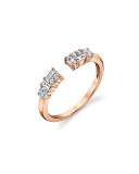 Open Mixed-Cut Diamond Ring in 18K Rose Gold, Size 6.75