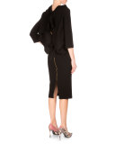 Oscar Tie-Back Blouse, Black
