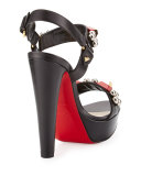 Pyrabubble Studded Red Sole Sandal, Black/Red