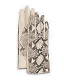 Python/Napa Leather Gloves, Roccia