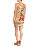 Bright Rose-Print Tankini Swimsuit Set