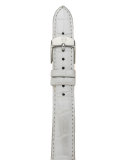 16mm Alligator Strap, Silver Pearl