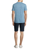 Koree Linen Melange Short-Sleeve T-Shirt, Electric