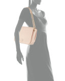 Marion Quilted Small Flap Shoulder Bag, Pale Apricot