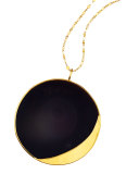 14k Elite Small Jet Disc Onyx Necklace