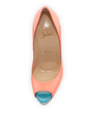 Lady Peep-Toe Slingback Red Sole Pump, Flamingo