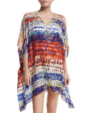 Playa Half-Sleeve Embellished Coverup, Luxor