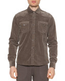 DUST BRN CORD SHIRT JKT