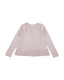 Gulia Metallic Button-Front Sweater, Pink, Size 2T-10