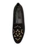 Mormont Suede Grommet Loafer, Black