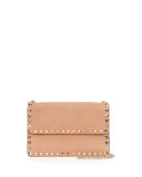 Rockstud Leather Chain Shoulder Bag, Beige
