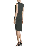 Isolde Sleeveless Draped Dress, Camouflage 