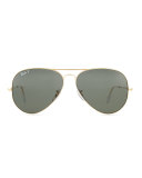 Original Aviator Polarized Sunglasses, Gold/Green