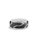Men's Forged Carbon Band Ring with Black Diamonds