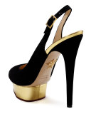 Dolly Island Platform Slingback, Black