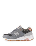 580 Suede Low-Top Sneaker, Gray