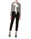 Tweed Houndstooth Jacket, Black/White