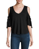 Bella V-Neck Cold-Shoulder Top