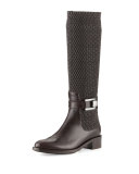 Odilia Weatherproof Leather Riding Boot, Espresso