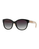 Butterfly Acetate Sunglasses, Black