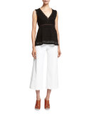 Wide-Leg Crisscross Trousers