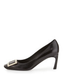 Belle Vivier Trompette Leather 70mm Pump, Black